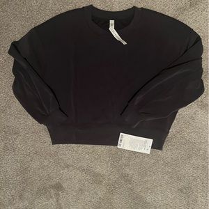 New with Tags. Black Lululemon perfectly oversized cropped crew.
